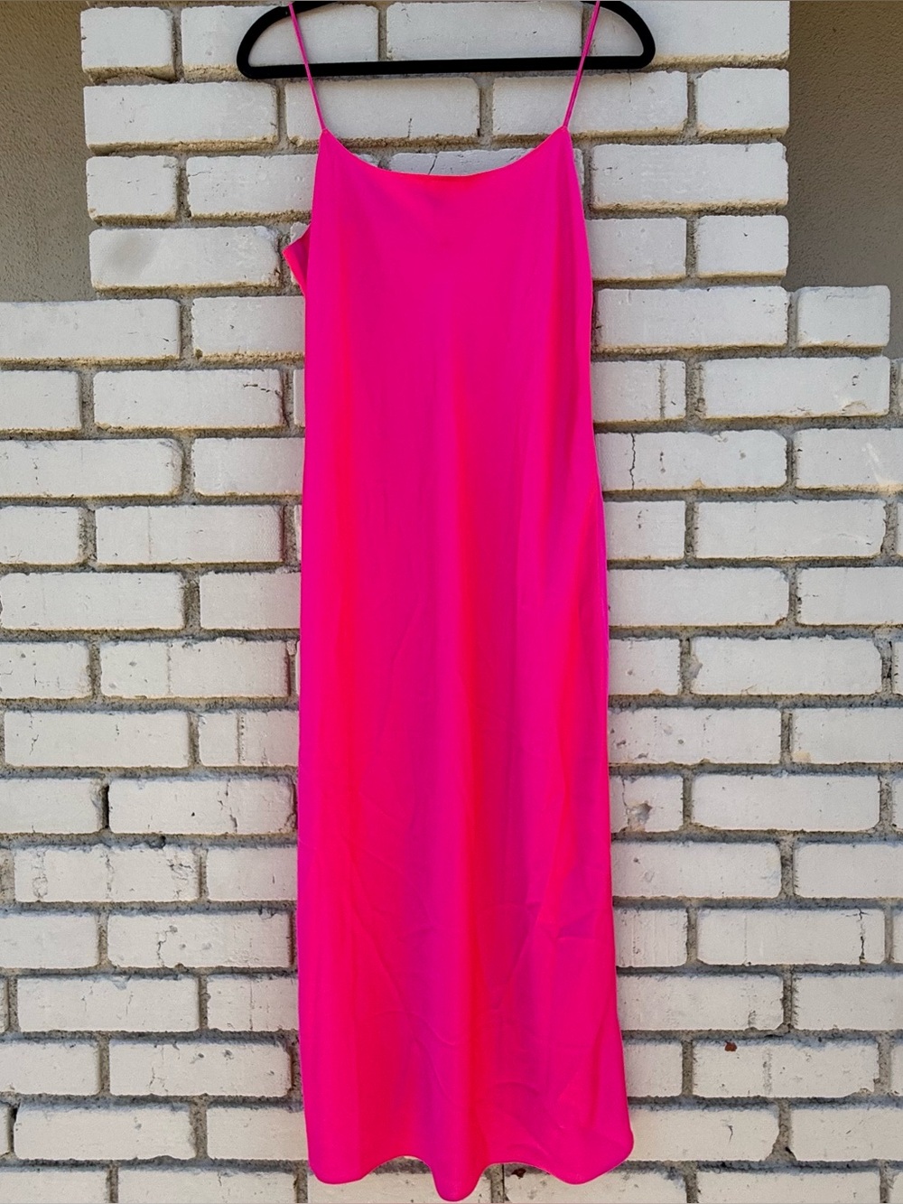 NWT J. Crew Satin Midi Slip Dress in Hot Pink - Size 8